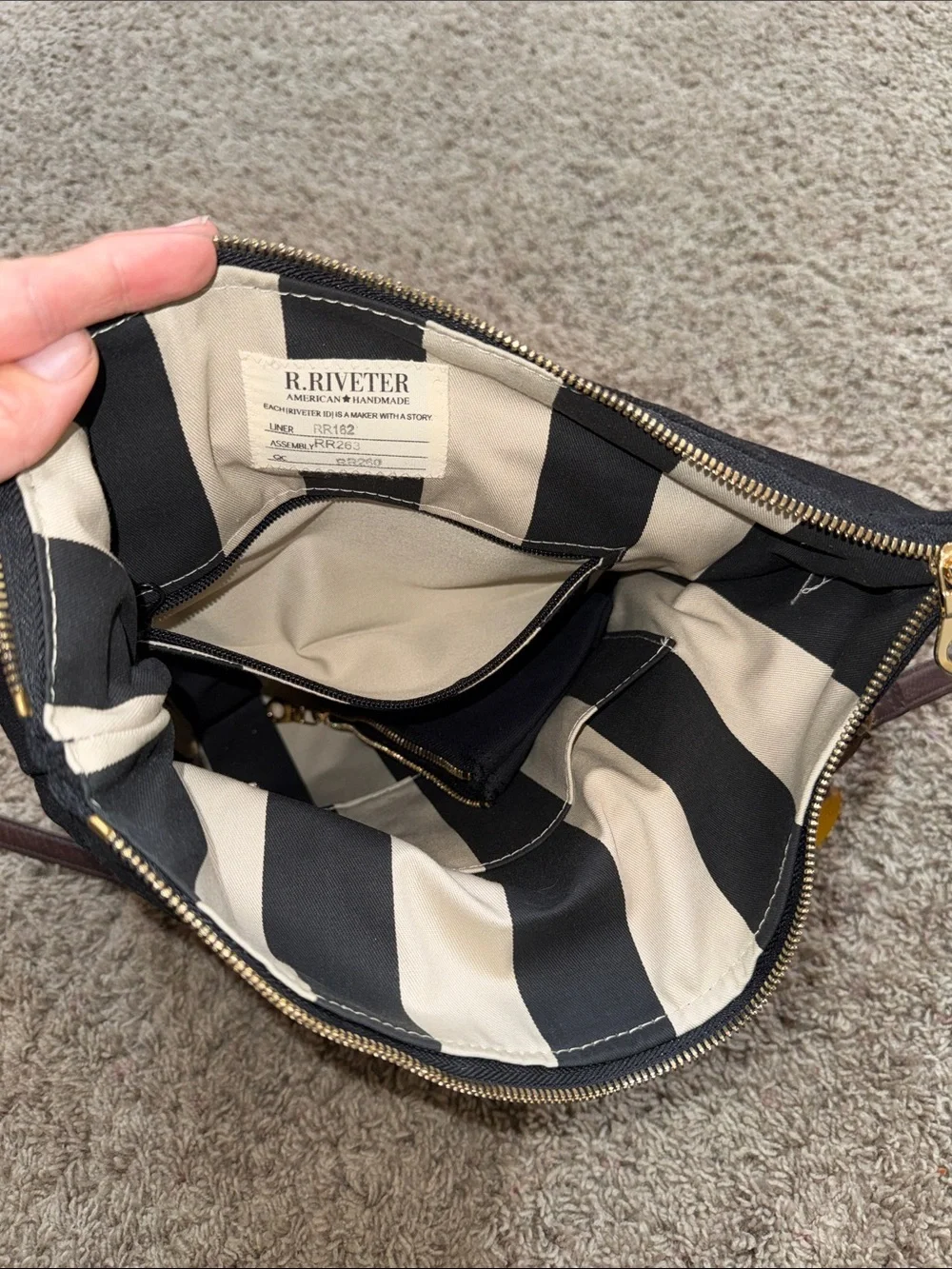 R. Riveter Otto Signature Tote (with replacement strap) and small zipper pouch
